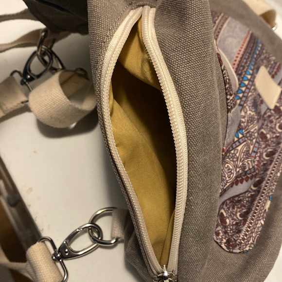 Boho Patterned Convertible Canvas Backpack - Picture 6 of 7
